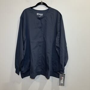 Grey’s Anatomy Women Snap Front Scrub Jacket Size 4X Dark Gray New With Tags
